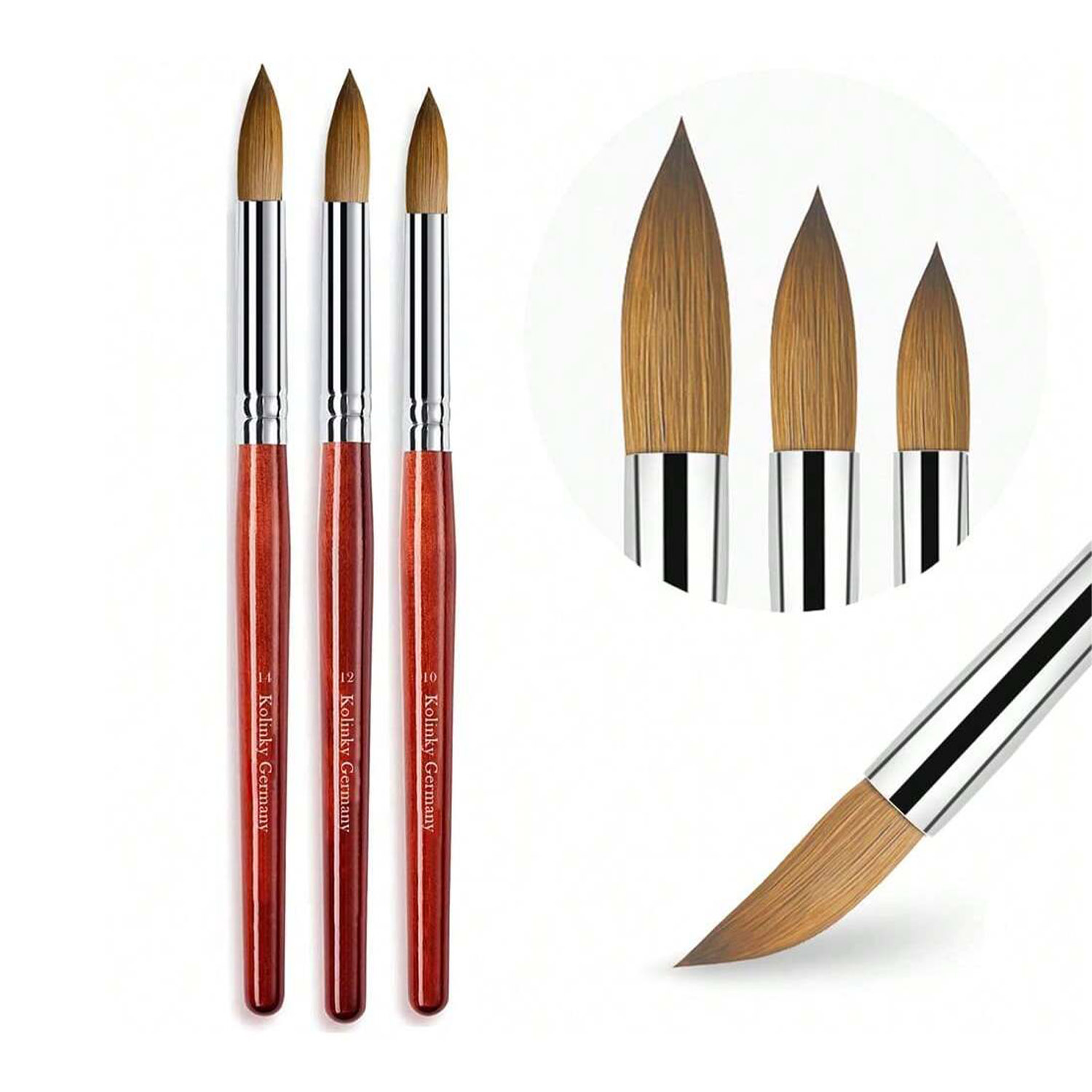 3PCS Kolinsky Mahogany Stem Ac - Nail Art Mahogany review and price