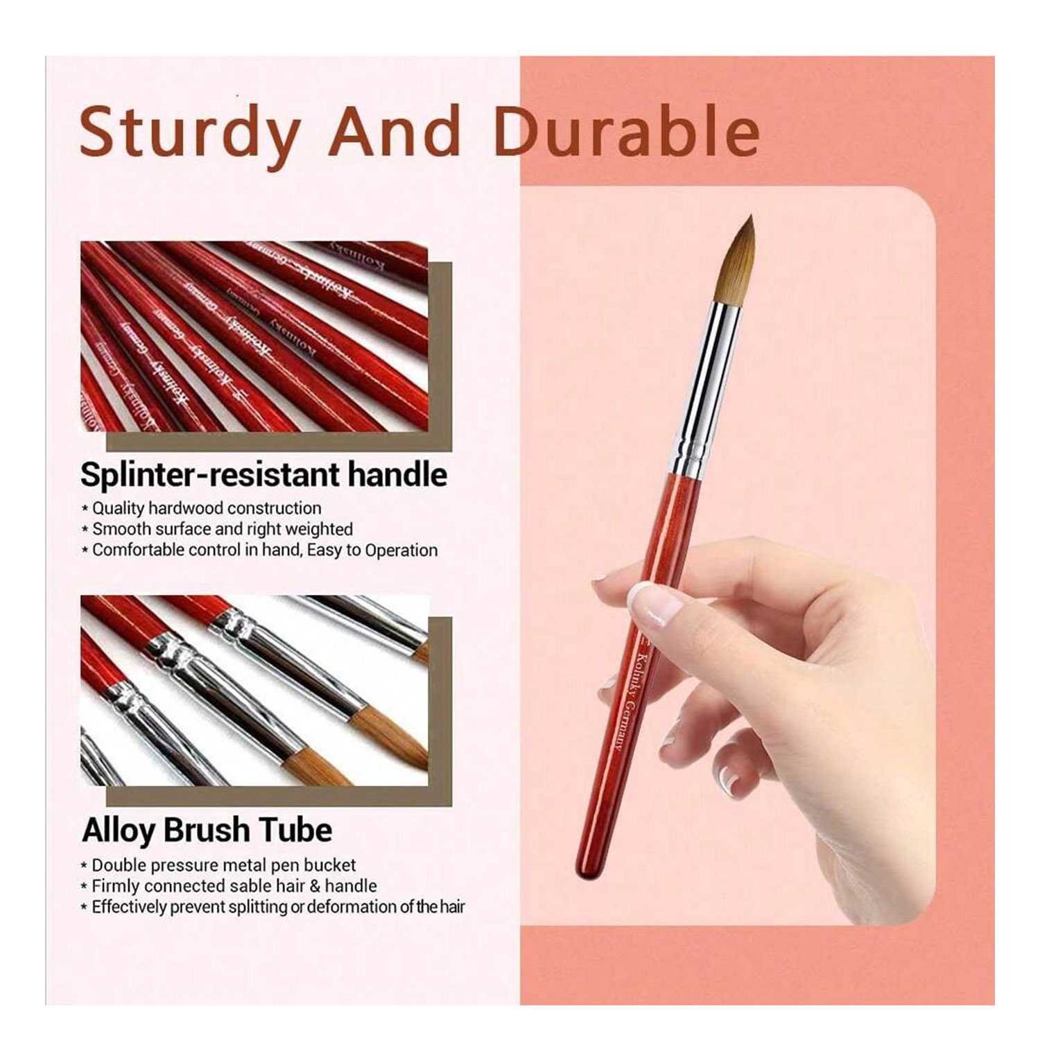 3PCS Kolinsky Mahogany Stem Ac - Nail Art Mahogany review and price