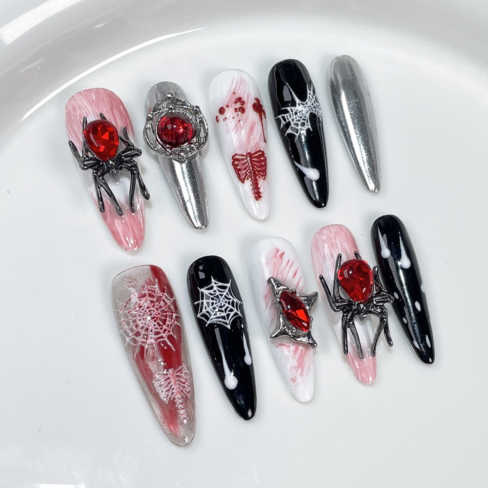 Handmade Halloween Press on Na - Nail Art Fake review and price