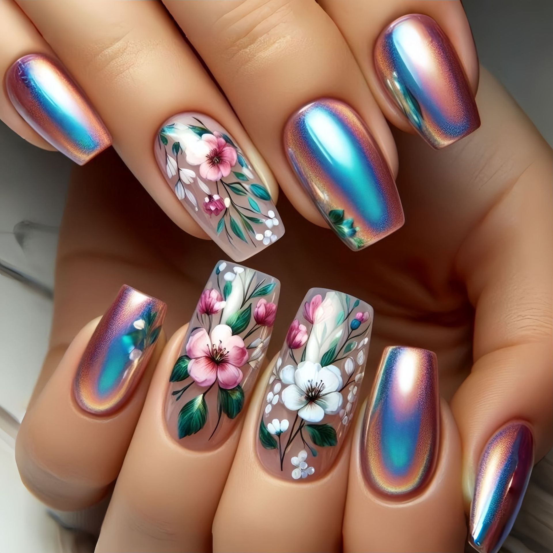 Medium long fake nails for wom - Nail Art Fake review and price