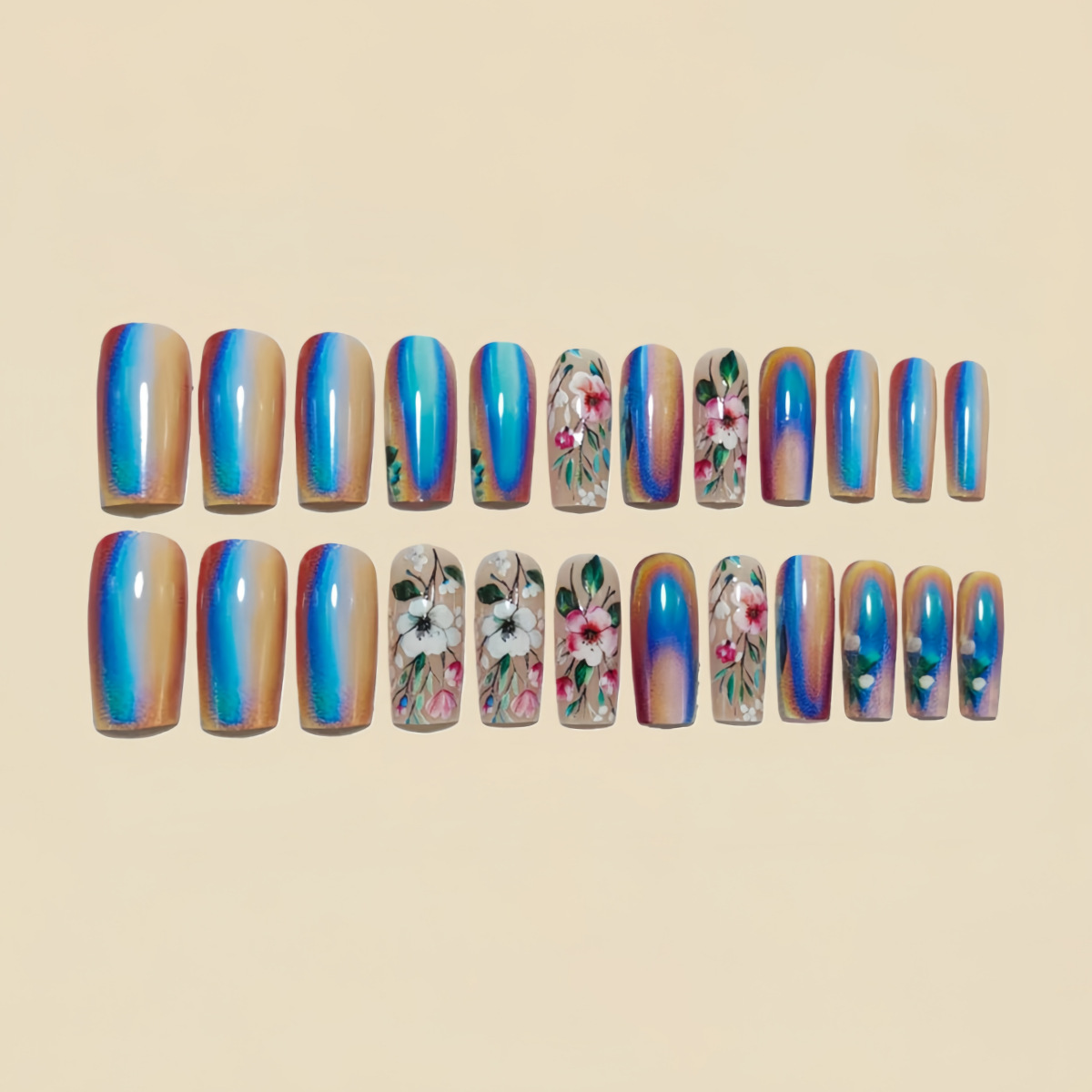 Medium long fake nails for wom - Nail Art Fake review and price