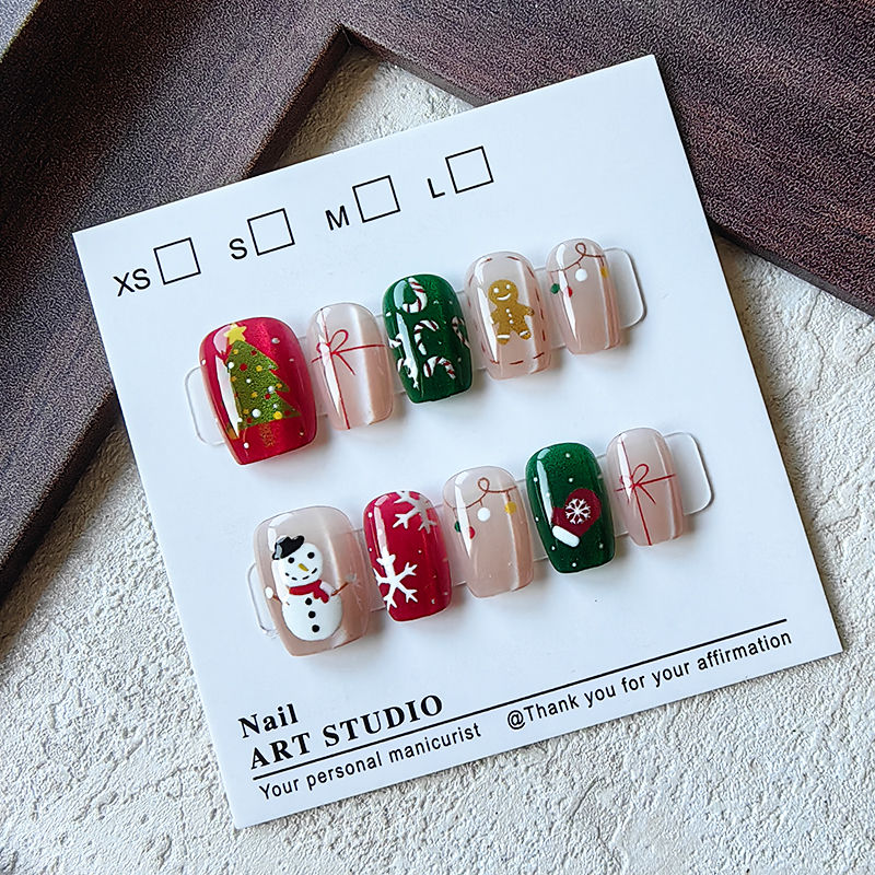 10 Pcs Christmas Half Handmade - Nail Art Fake review and price