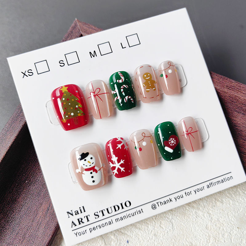 10 Pcs Christmas Half Handmade - Nail Art Fake review and price