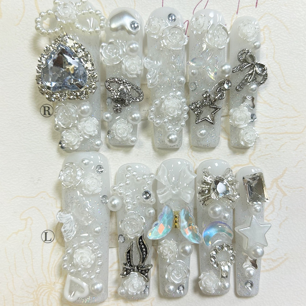 10PCS Cute Jirai Kei White Han - Nail Art Love review and price