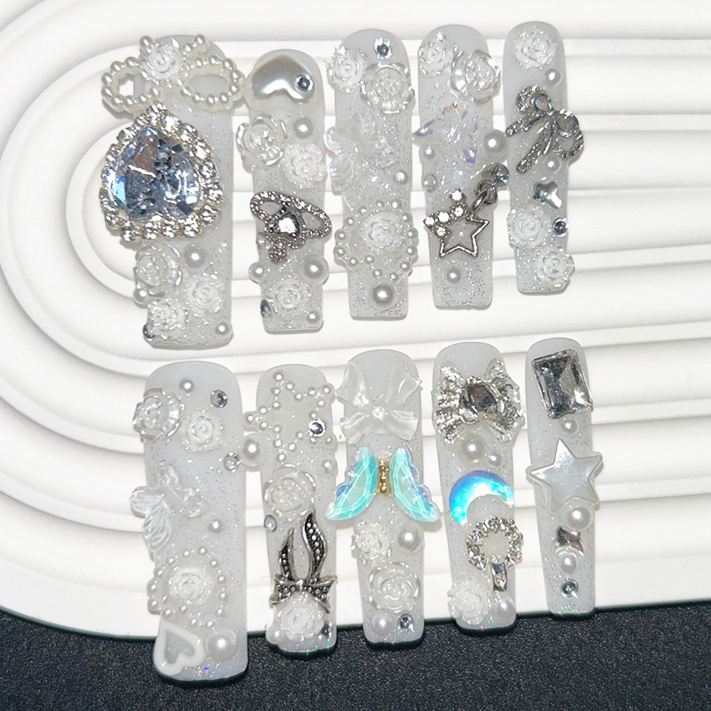10PCS Cute Jirai Kei White Han - Nail Art Love review and price