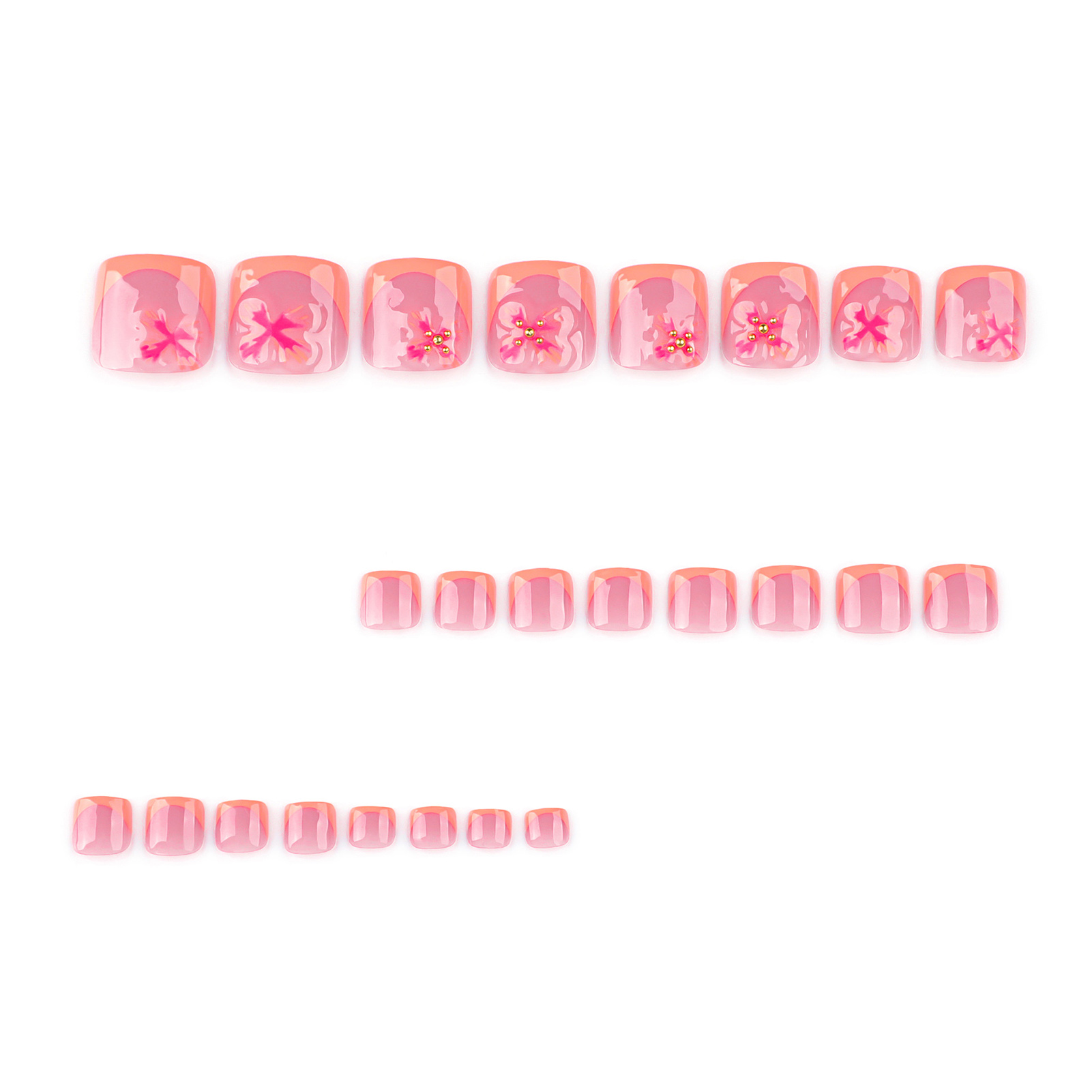 24pcs Charming Flower Pattern  - Nail Art Fake review and price