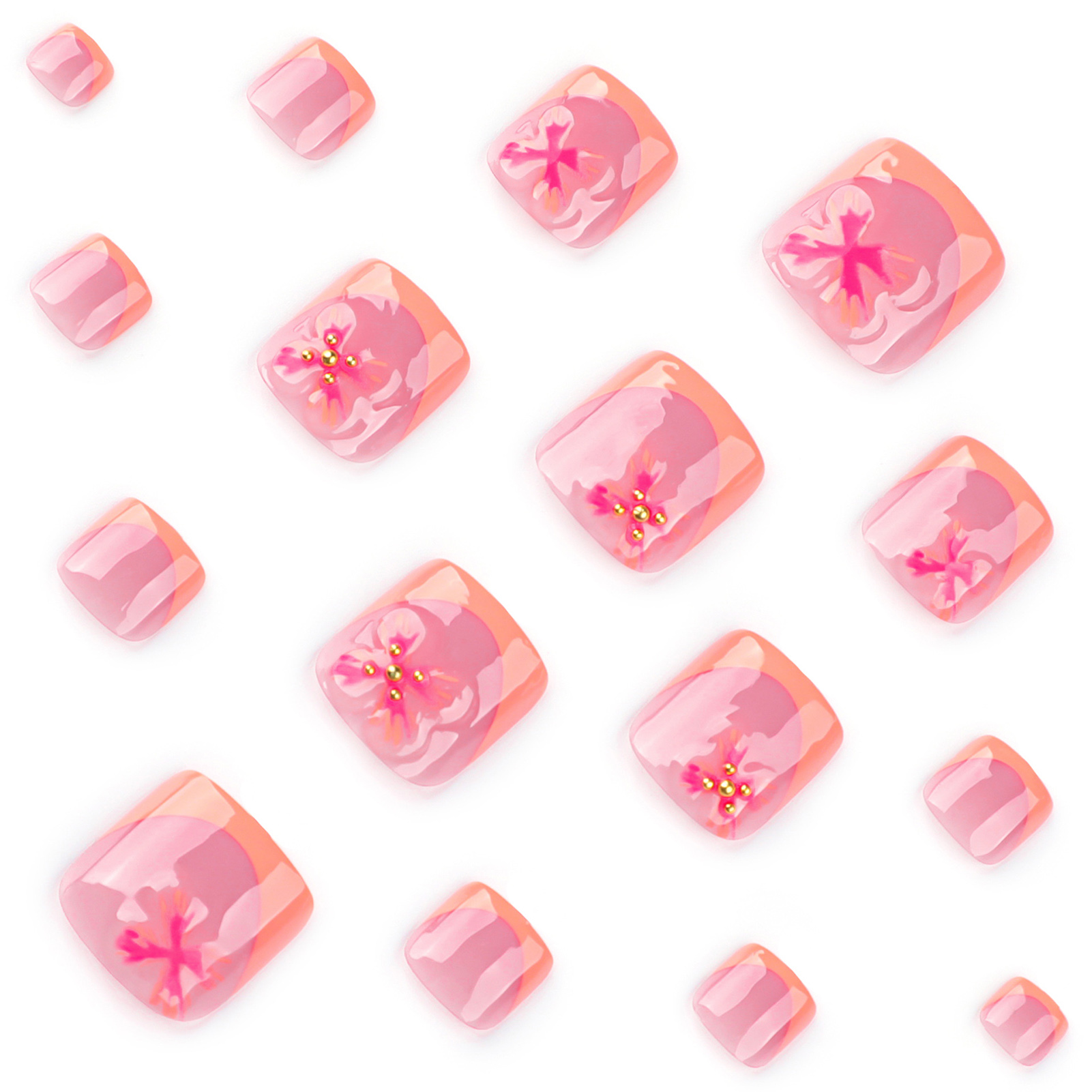 24pcs Charming Flower Pattern  - Nail Art Fake review and price