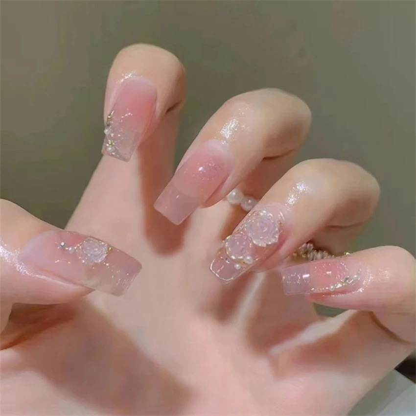 24Pcs/Set Fake Nails Art Bow P - Nail Art Love review and price