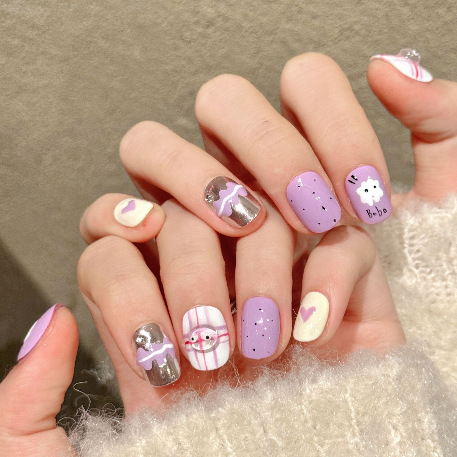 10pcs Handmade Pressed Short R - Nail Art Love review and price
